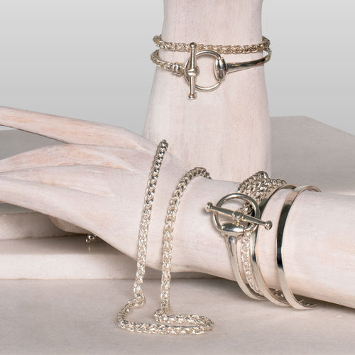 Odeza - Wrap Around Horse Bit Bracelet in Silver
