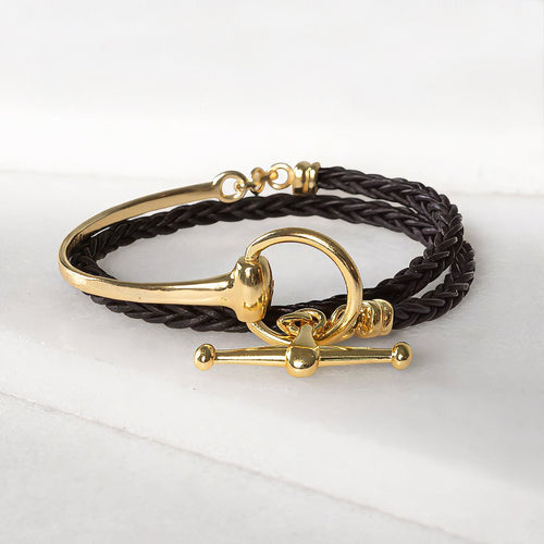 Odeza - Horse Bit Bracelet in Gold & Black