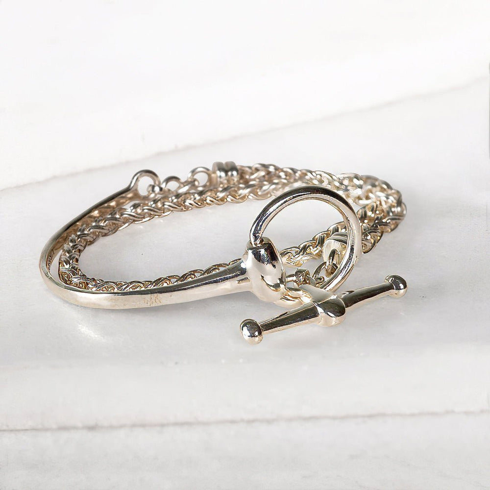 Odeza - Wrap Around Horse Bit Bracelet in Silver