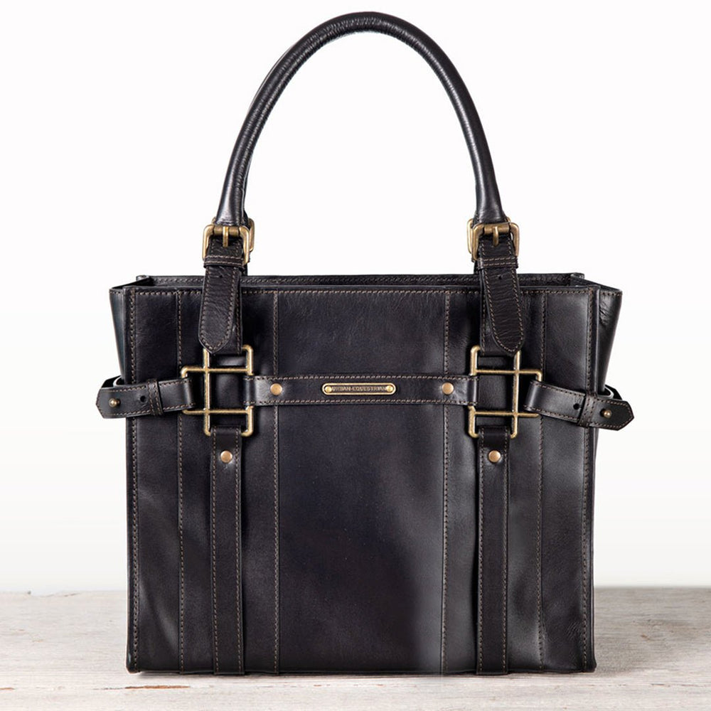 Paddock -  Halter Tote Luxury Leather Handbag in Black