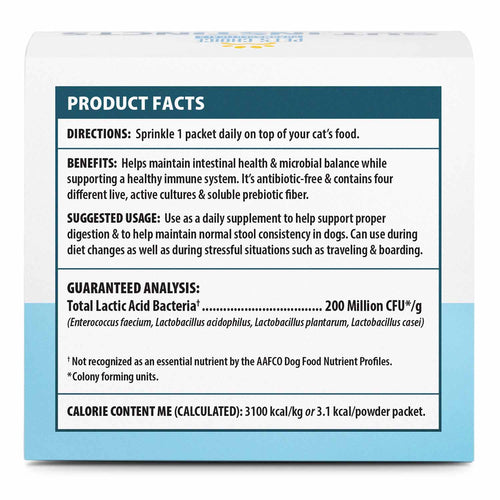 Pet’s Choice Gut Instincts Probiotic Supplement for Cats, Digestive & Immune Support, 30 Powder Packets, Made in USA