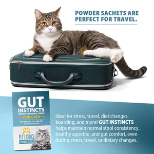 Pet’s Choice Gut Instincts Probiotic Supplement for Cats, Digestive & Immune Support, 30 Powder Packets, Made in USA