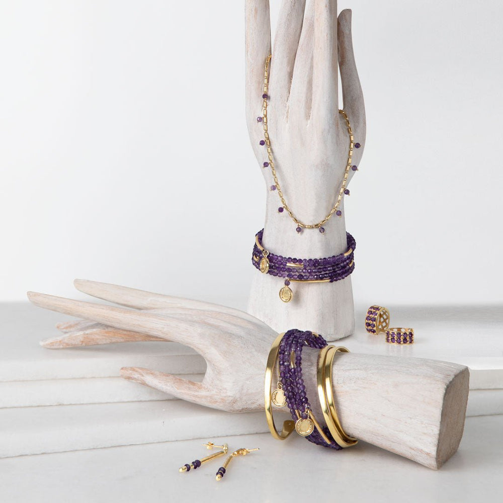 Prism - Amethyst Horseshoe Coin Equestrian Bracelet
