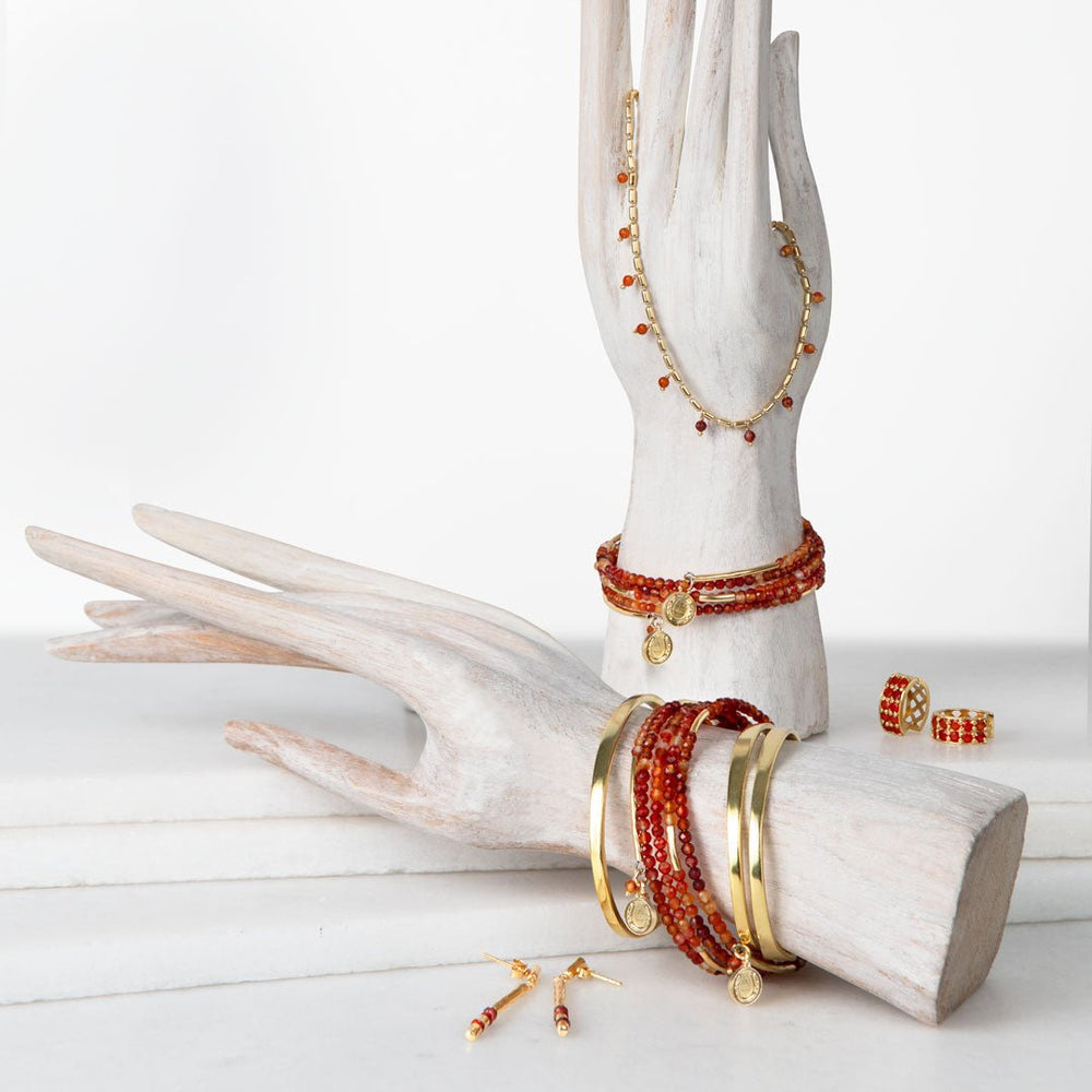 Prism - Carnelian Horseshoe Coin Equestrian Bracelet