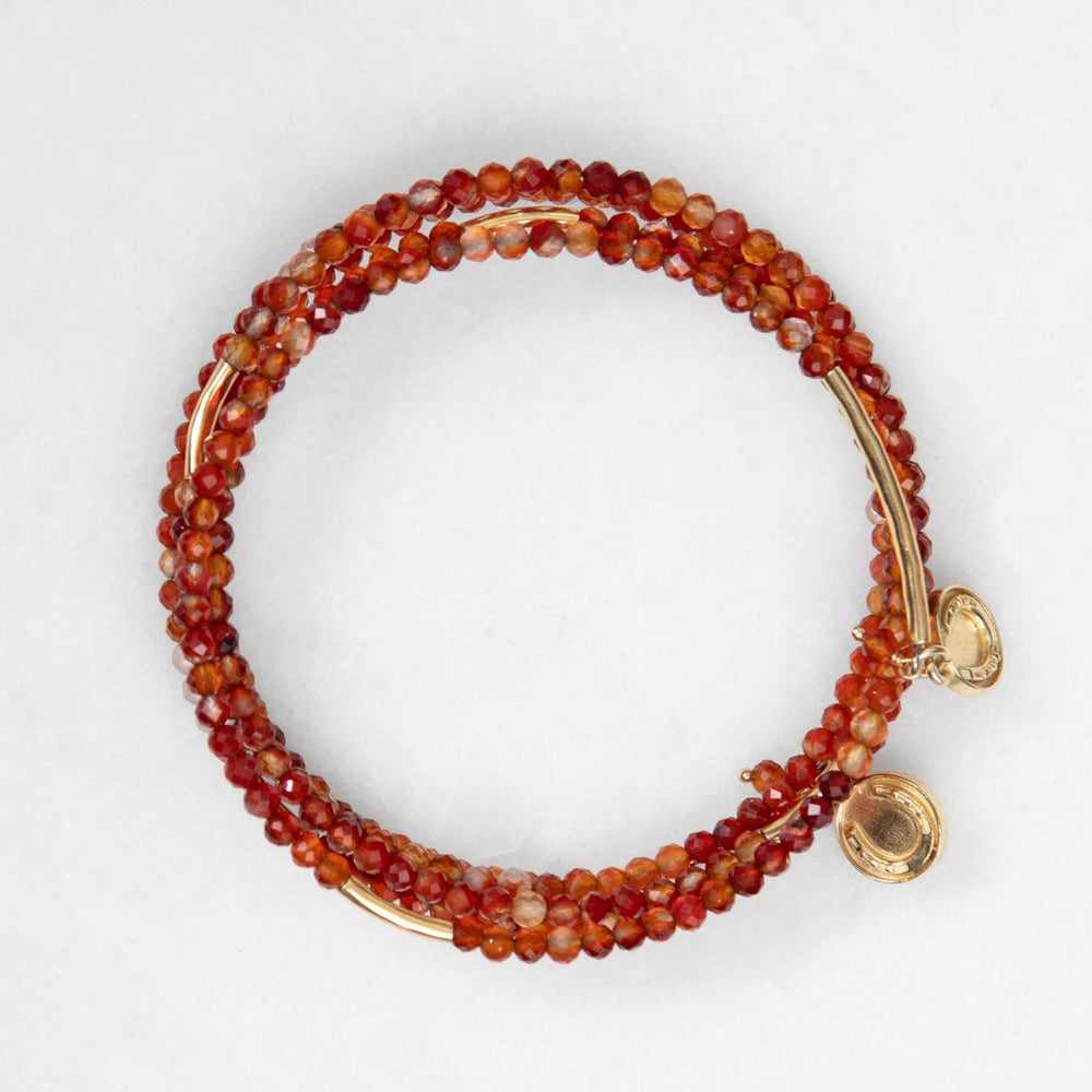 Prism - Carnelian Horseshoe Coin Equestrian Bracelet