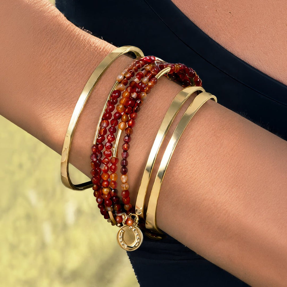 Prism - Carnelian Horseshoe Coin Equestrian Bracelet