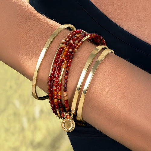 Prism - Carnelian Horseshoe Coin Equestrian Bracelet