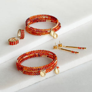 Prism - Carnelian Horseshoe Coin Equestrian Bracelet