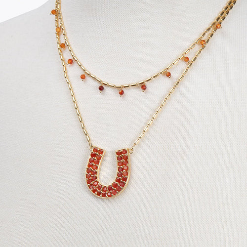 Prism - Carnelian Horseshoe Coin Equestrian Bracelet