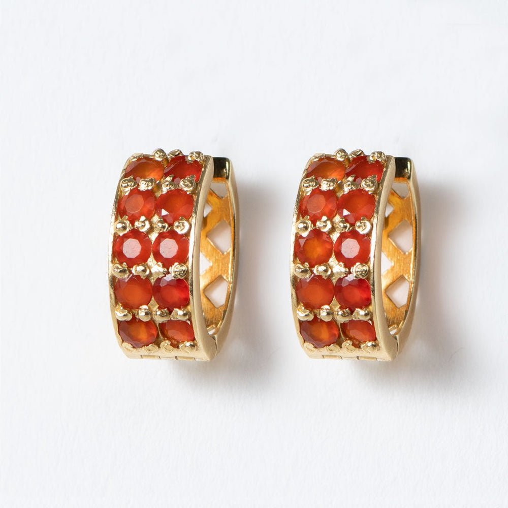 Prism - Carnelian Pave Horseshoe Earring
