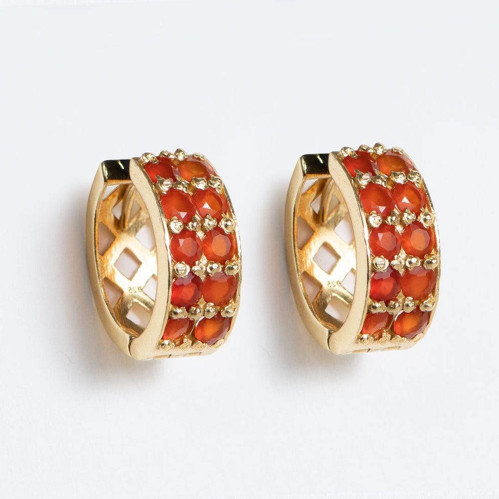 Prism - Carnelian Pave Horseshoe Earring