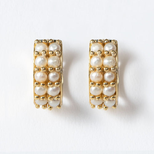 Prism - Pearl Pave Horseshoe Earring