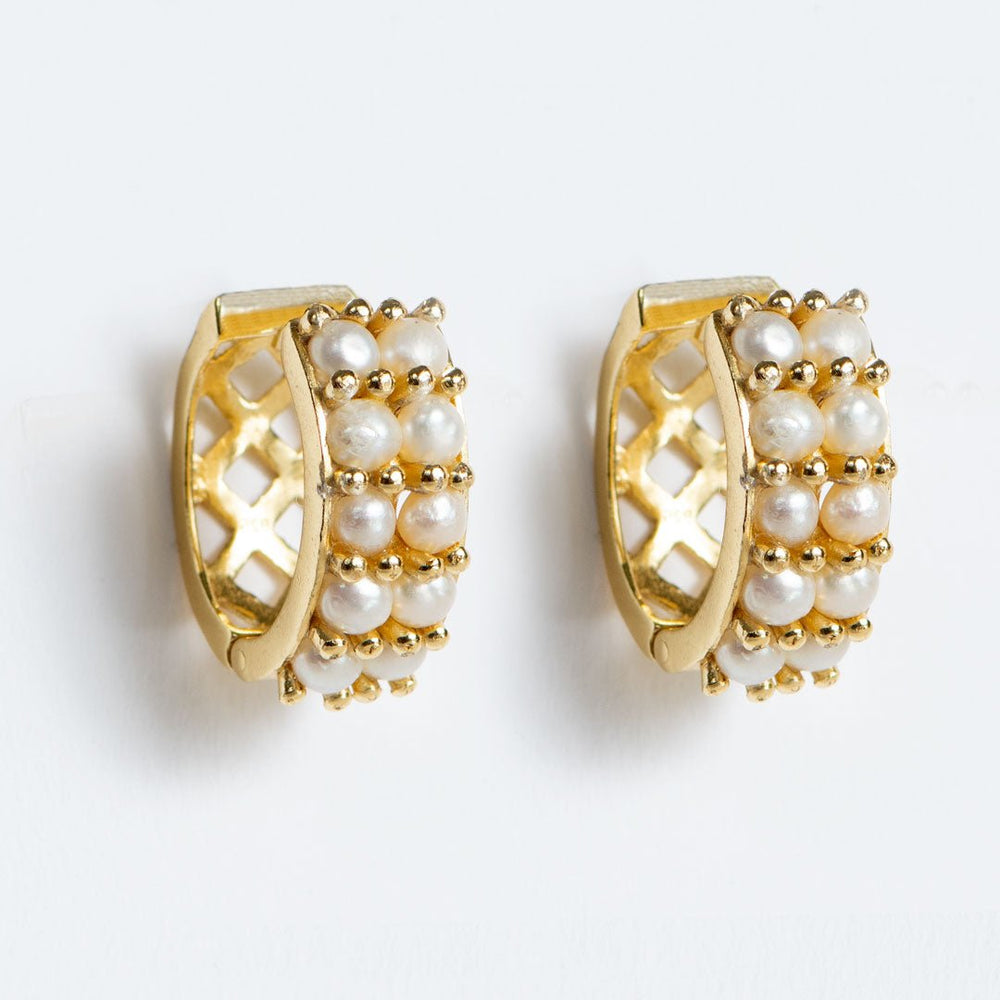 Prism - Pearl Pave Horseshoe Earring
