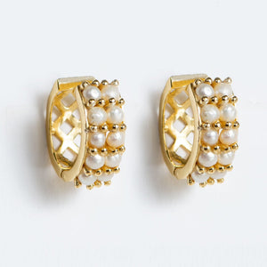 Prism - Pearl Pave Horseshoe Earring