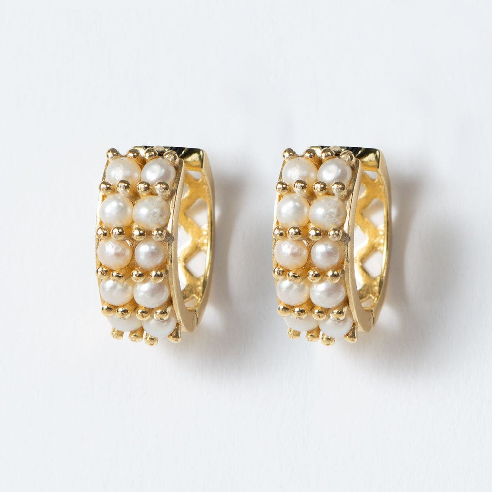 Prism - Pearl Pave Horseshoe Earring