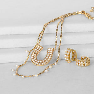 Prism - Pearl Pave Horseshoe Earring