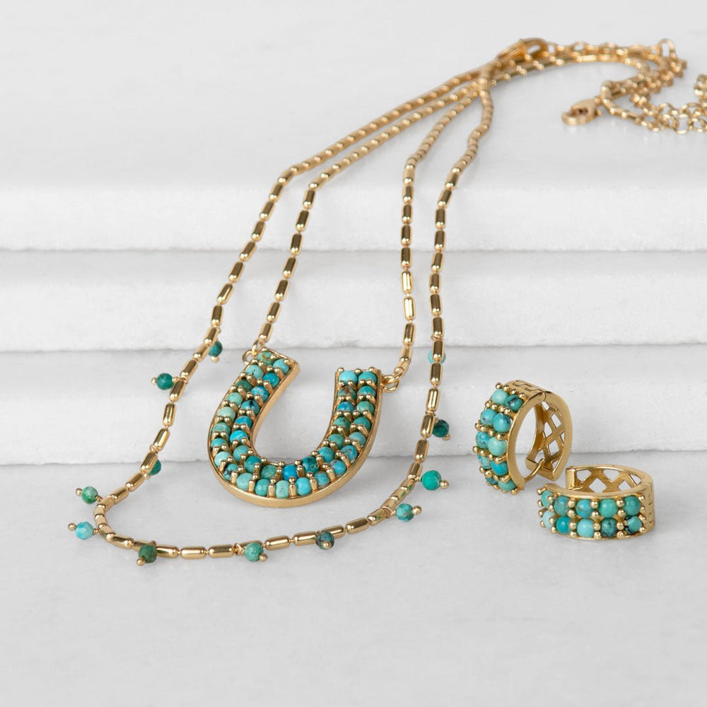 Prism - Turquoise Horseshoe Coin Equestrian Bracelet
