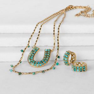 Prism - Turquoise Horseshoe Coin Equestrian Bracelet