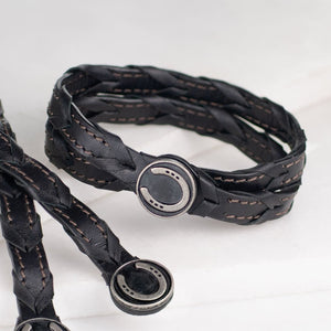 Rialto - Double Wrap Horseshoe Snap Bracelet in Pewter
