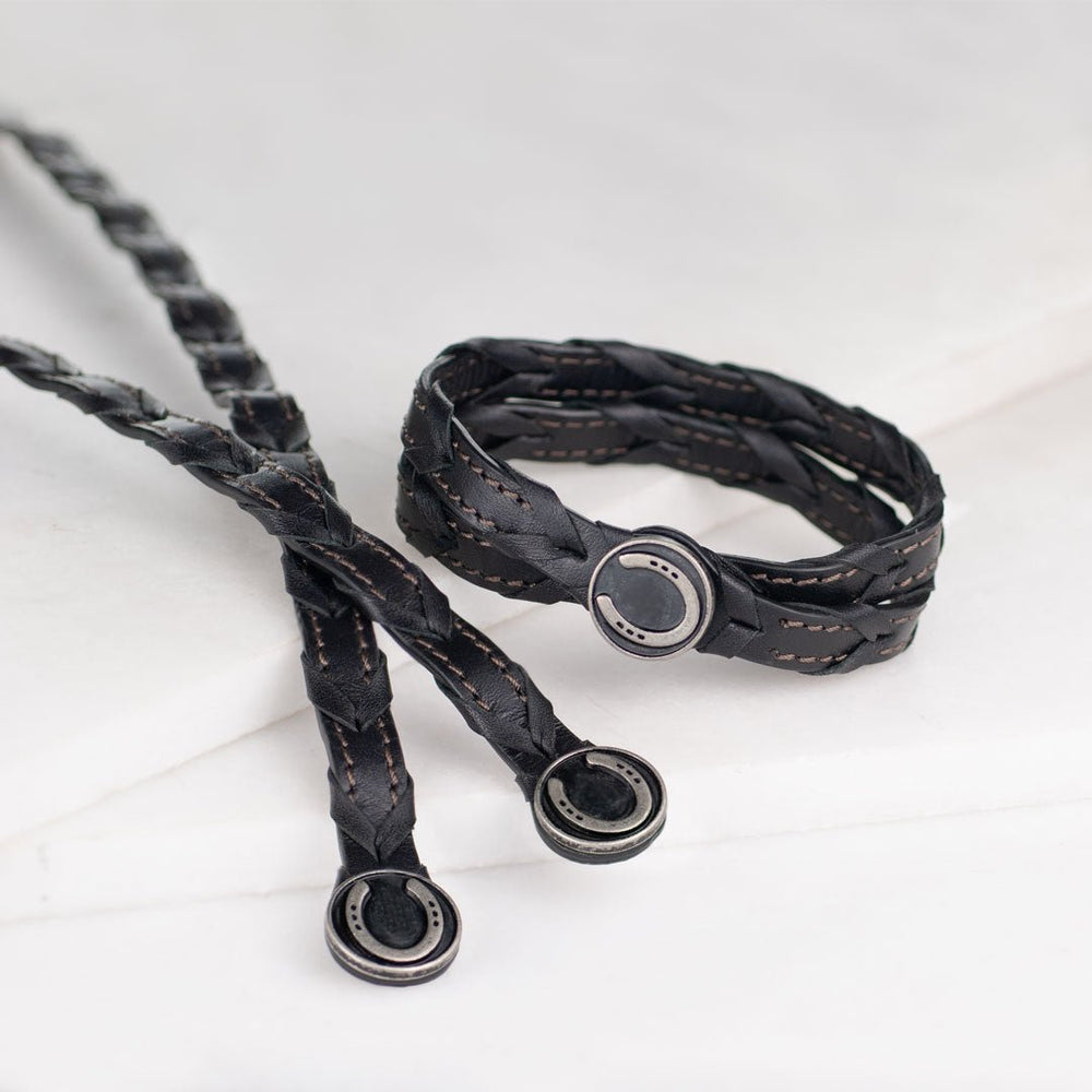 Rialto - Double Wrap Horseshoe Snap Bracelet in Pewter