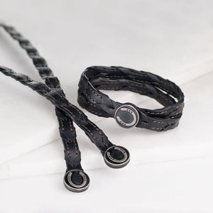 Rialto - Double Wrap Horseshoe Snap Bracelet in Pewter
