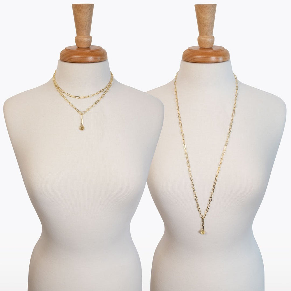 Roxy - Paperclip Chain w/ Horseshoe Coin - Large Link in Gold