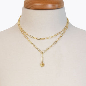 Roxy - Paperclip Chain w/ Horseshoe Coin - Large Link in Gold