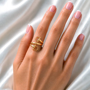 Sandro - Equestrian Horse Bit Spiral Ring in Gold