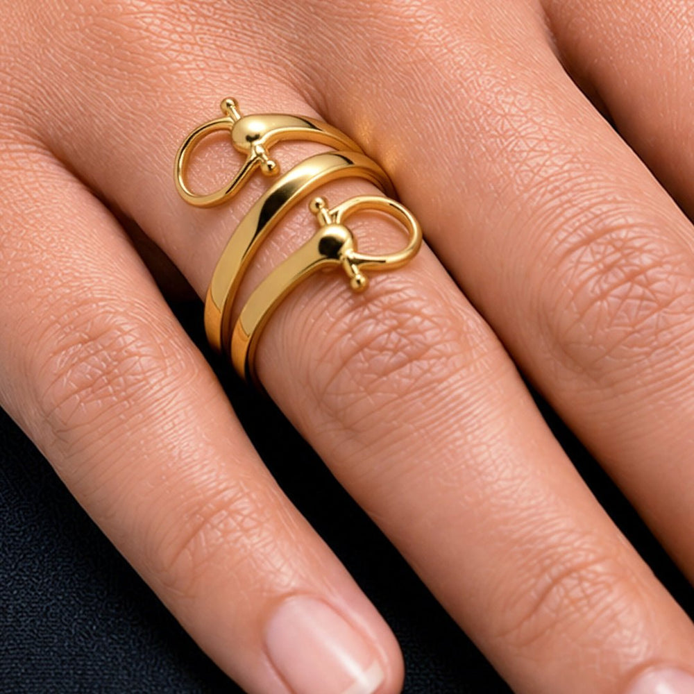Sandro - Equestrian Horse Bit Spiral Ring in Gold