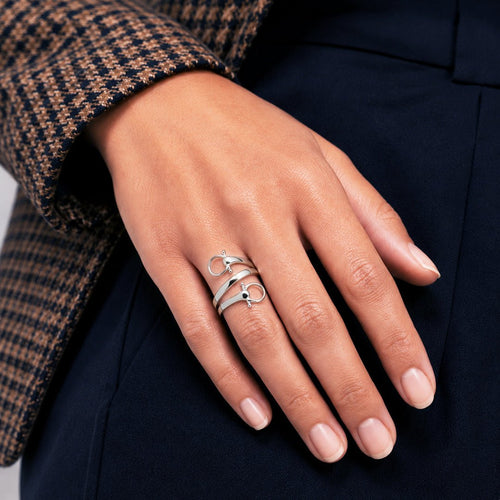 Sandro - Equestrian Horse Bit Spiral Ring in Silver