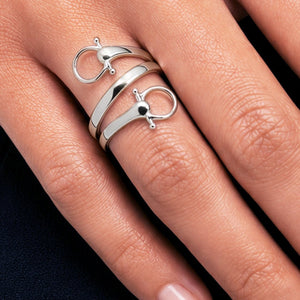 Sandro - Equestrian Horse Bit Spiral Ring in Silver