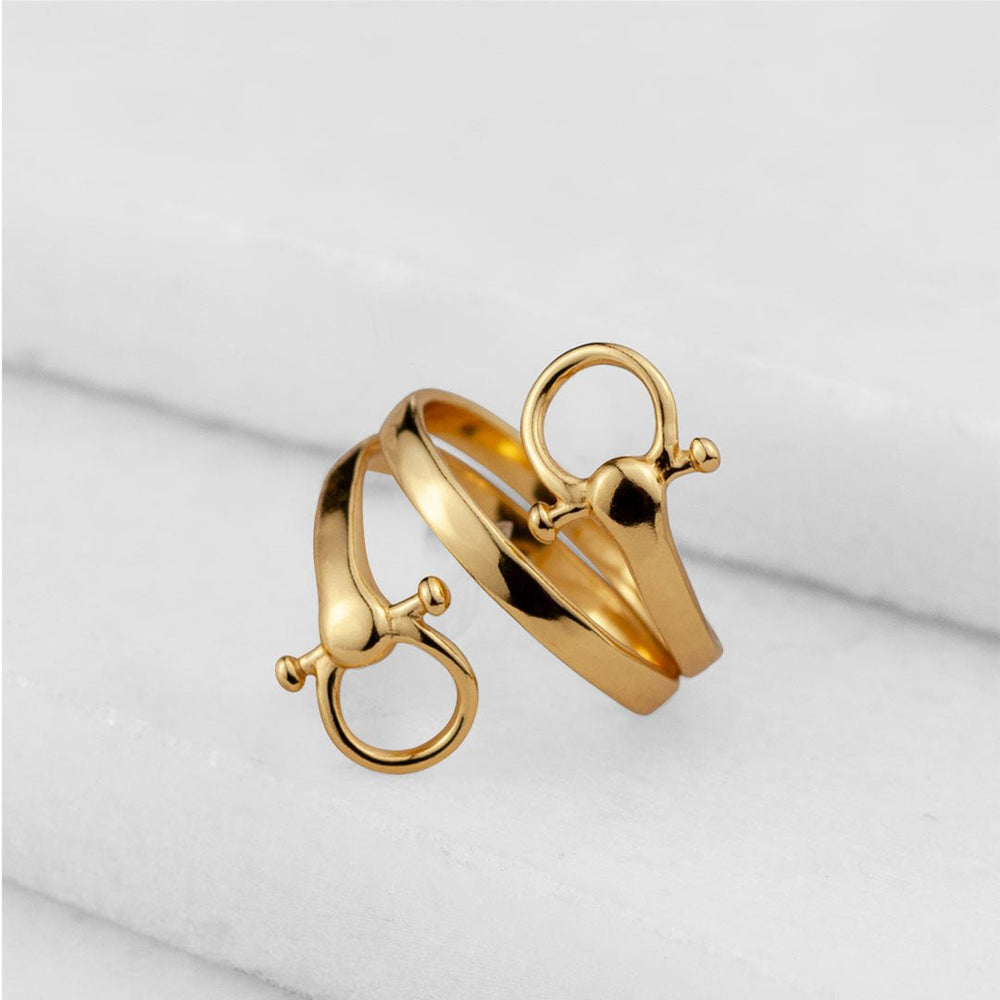 Sandro - Equestrian Horse Bit Spiral Ring in Gold