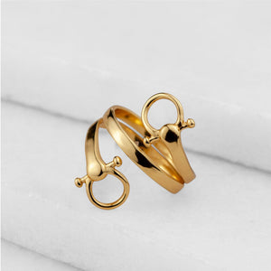 Sandro - Equestrian Horse Bit Spiral Ring in Gold