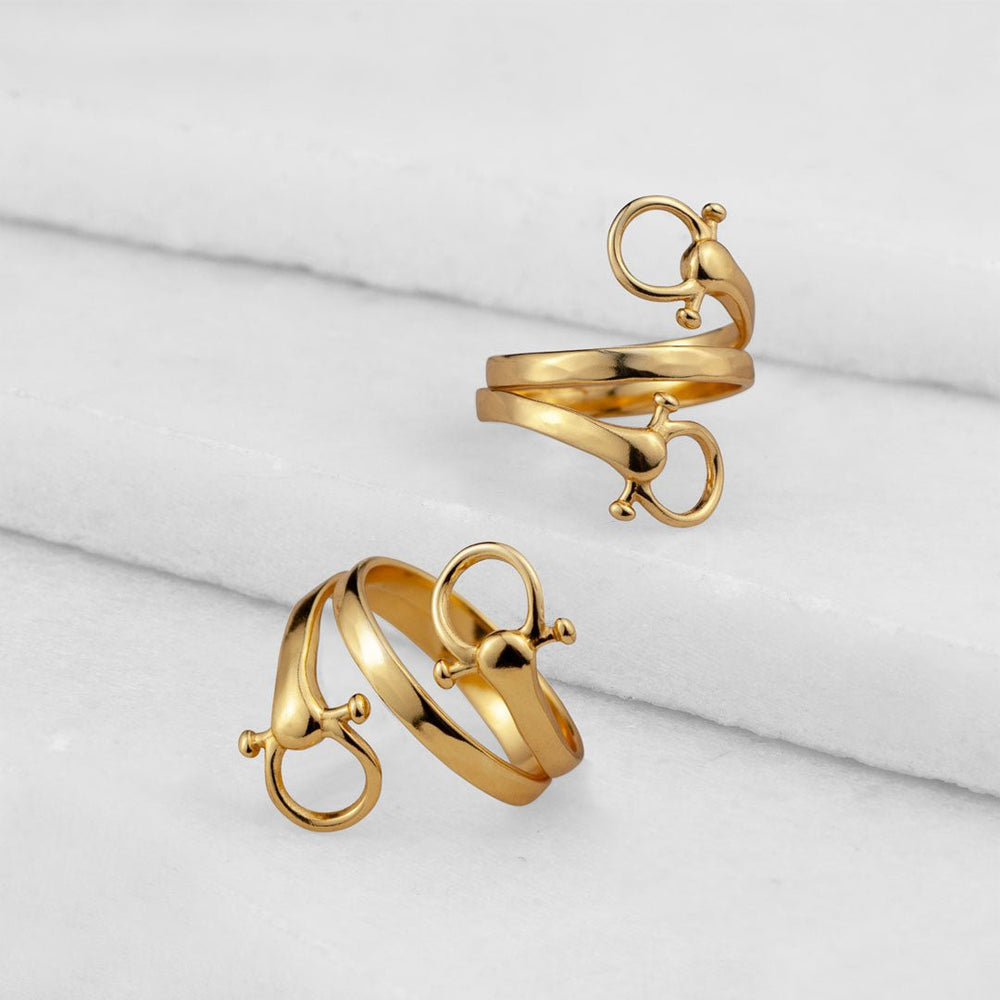 Sandro - Equestrian Horse Bit Spiral Ring in Gold