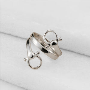 Sandro - Equestrian Horse Bit Spiral Ring in Silver