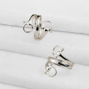 Sandro - Equestrian Horse Bit Spiral Ring in Silver