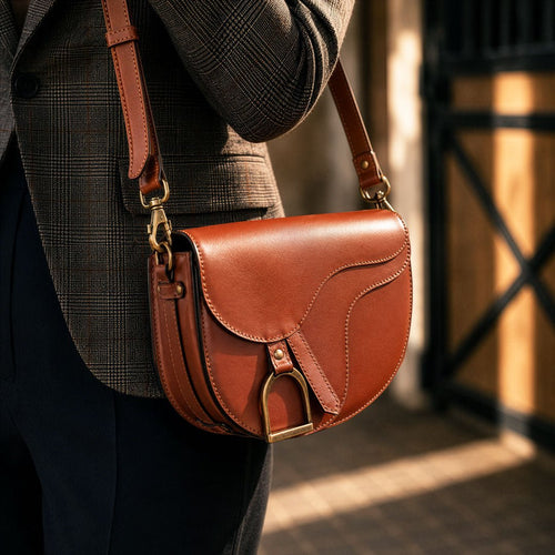 Signature Saddle Bag - Luxury Leather in Cognac