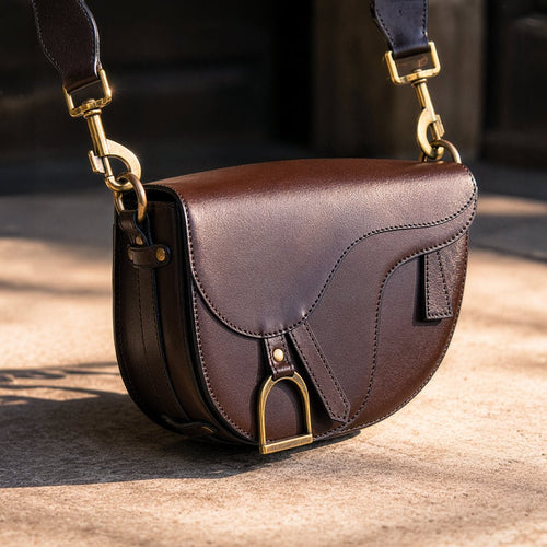 Signature Saddle Bag - Luxury Leather in Deep Brown