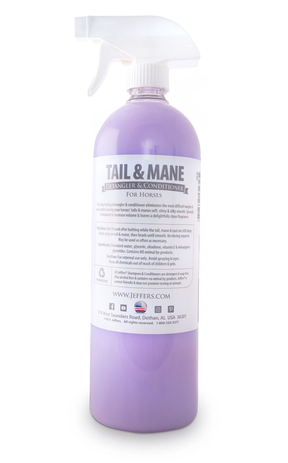 Jeffers Equine Tail & Mane Detangler and Conditioner for Horses