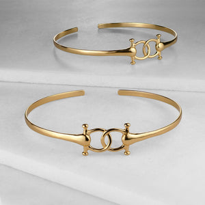 Talisman - Equestrian Horse Bit Choker Necklace in Gold
