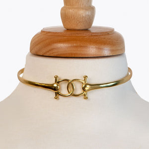 Talisman - Equestrian Horse Bit Choker Necklace in Gold