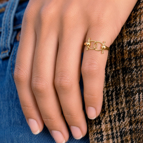 Talisman - Horse Bit Equestrian Ring in Gold