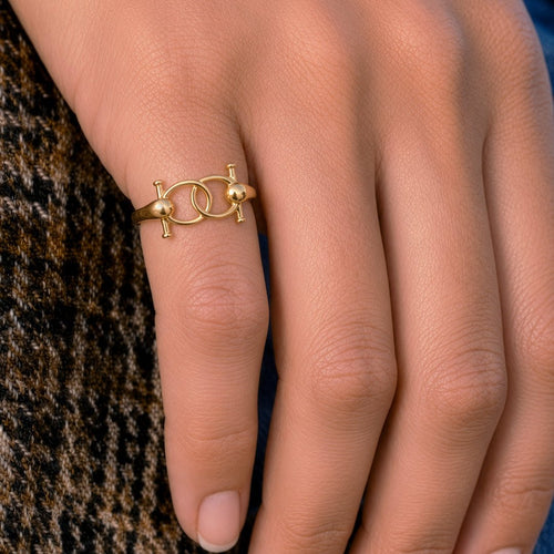 Talisman - Horse Bit Equestrian Ring in Gold