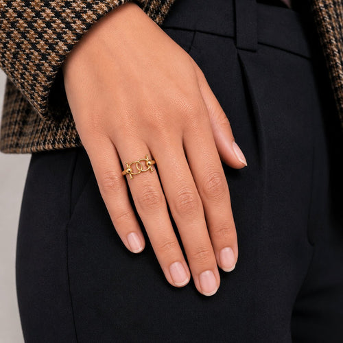 Talisman - Horse Bit Equestrian Ring in Gold