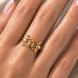 Talisman - Horse Bit Equestrian Ring in Gold