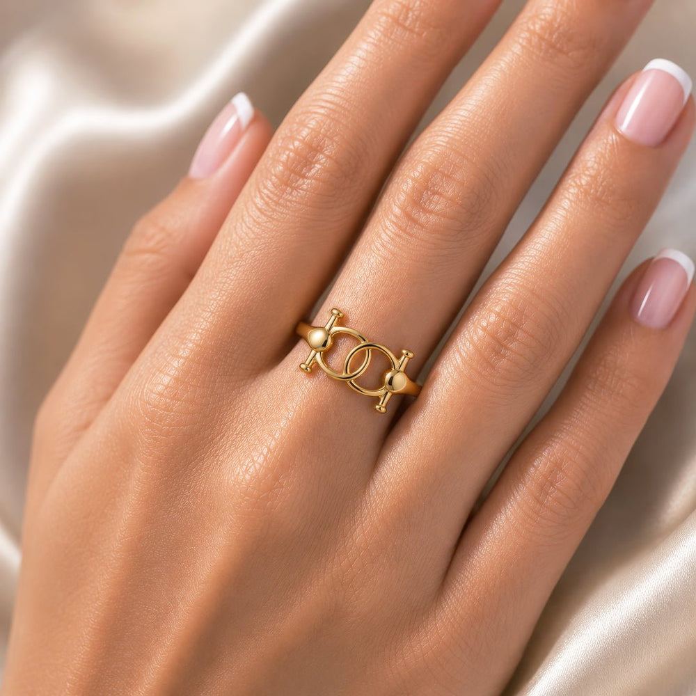 Talisman - Horse Bit Equestrian Ring in Gold