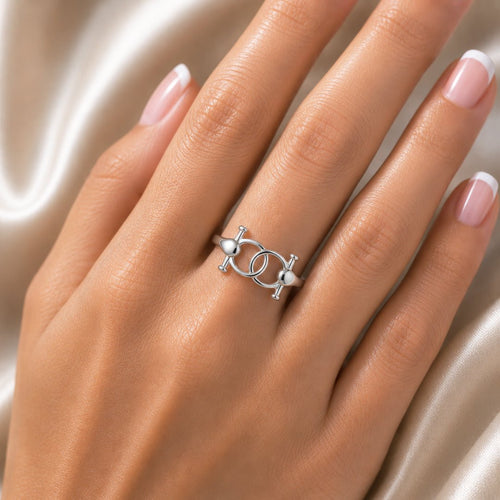 Talisman - Horse Bit Equestrian Ring in Silver