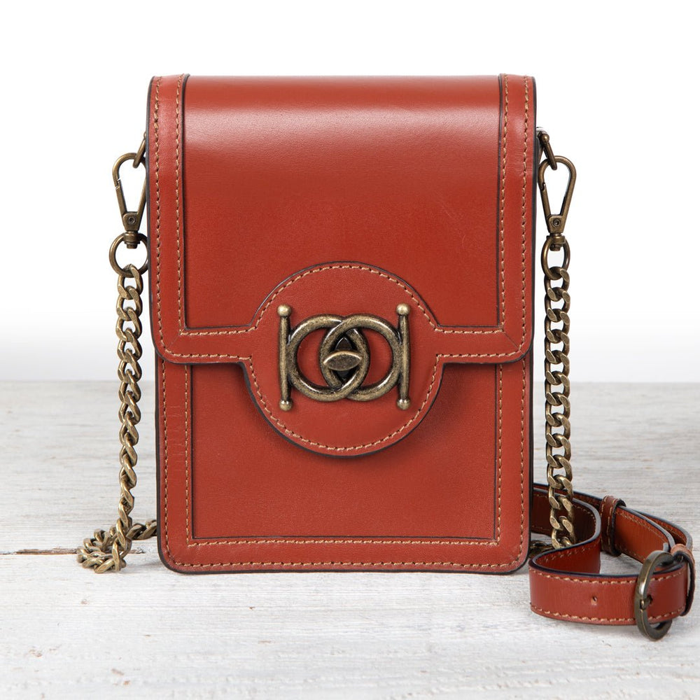 Talisman - Horse Bit Lock Phone Bag in Cognac