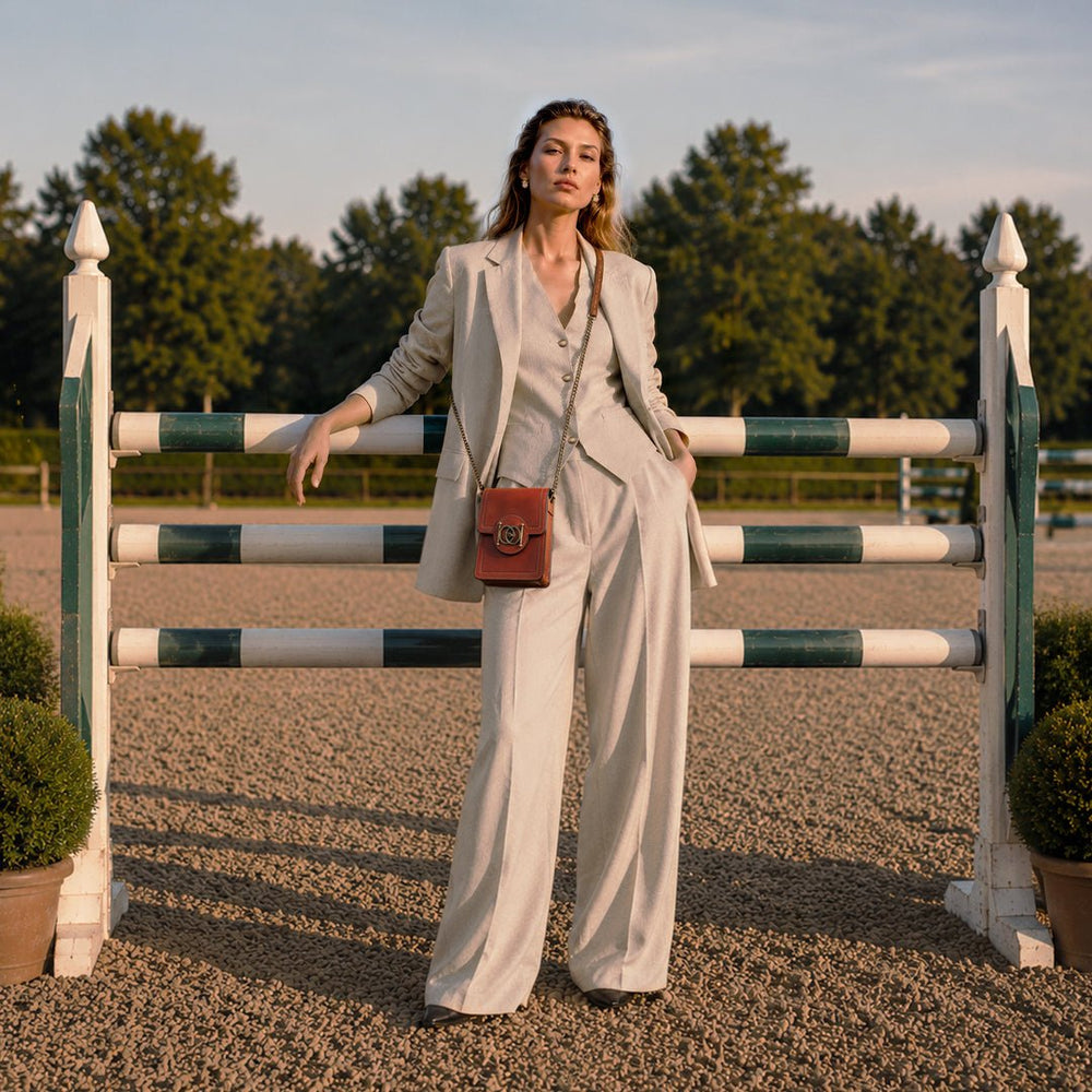 Talisman - Horse Bit Lock Phone Bag in Cognac