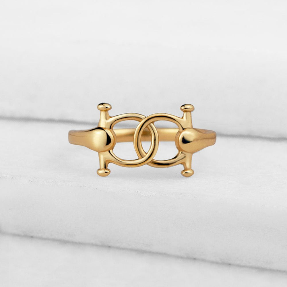 Talisman - Horse Bit Equestrian Ring in Gold